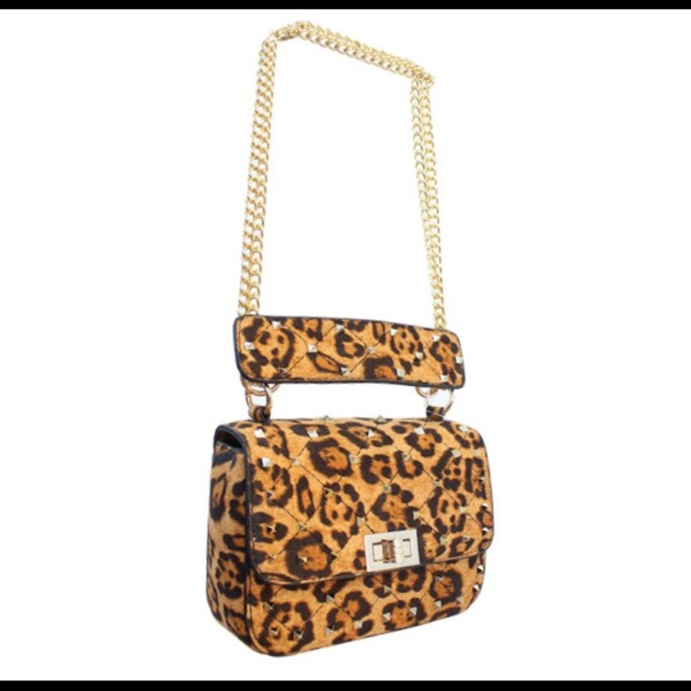 Leopard Kisses Star Studded Purse